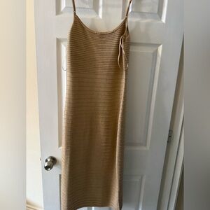 Express Tan Ribbed Dress
